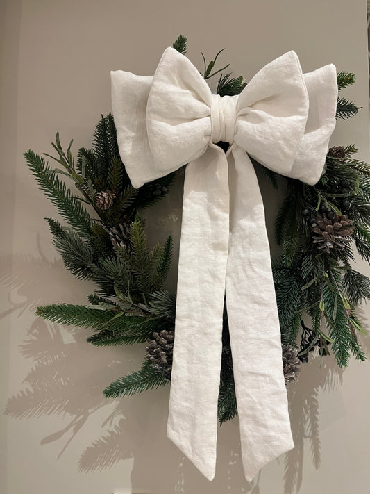 Oyster Linen Bow