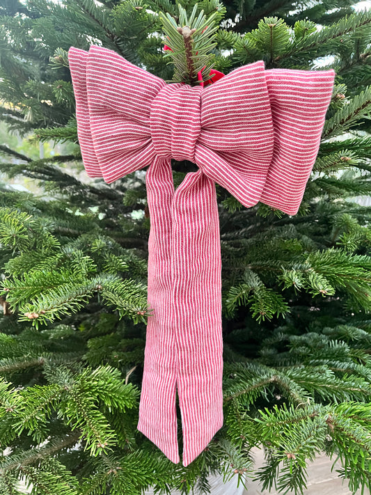 Red and White Striped Bow